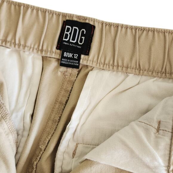 BDG Womens Mia Straight Leg Chino Pant Size 8 Khaki Sand High Rise Front Pleat - Picture 7 of 15